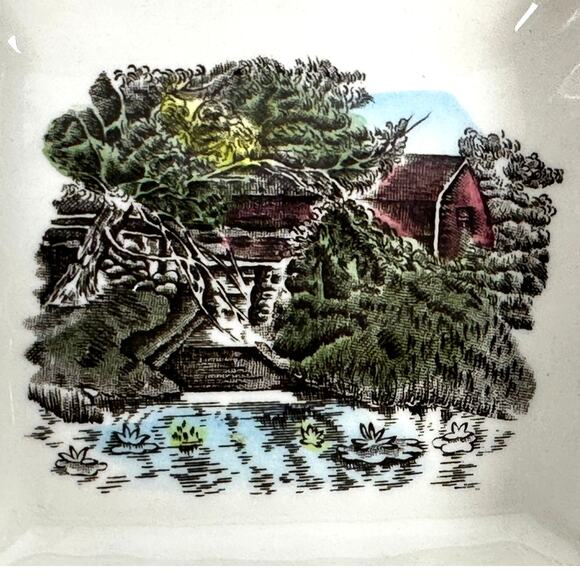 Johnson Bros Friendly Village England Vintage Lily Pond Lorne Sweet Dish-Rare! - Picture 4 of 7